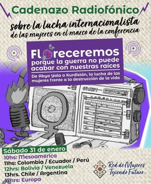 Cadenazo Radiofónico sobre la lucha internacionalista de las mujeres en el marco de la conferencia de mujeres 2026 de la Red de Mujeres Tejiendo Futuro
